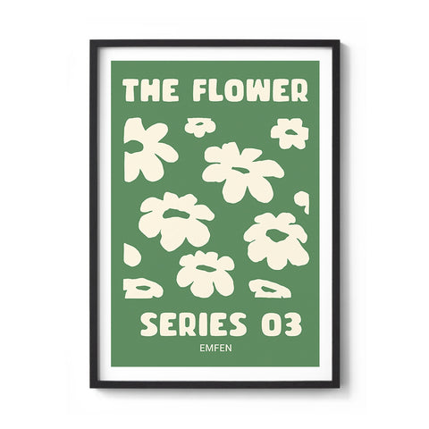 Flower Series 3 - Moss Green Background - We Sell Prints