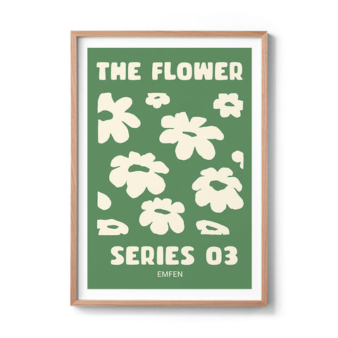 Flower Series 3 - Moss Green Background - We Sell Prints