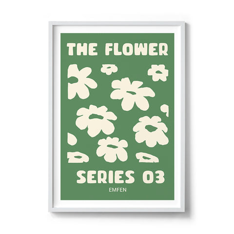 Flower Series 3 - Moss Green Background - We Sell Prints