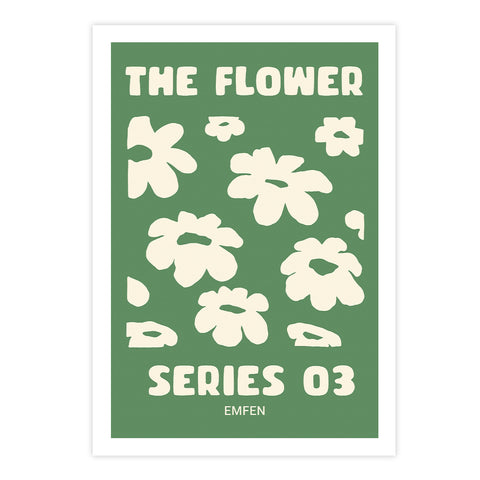 Flower Series 3 - Moss Green Background - We Sell Prints