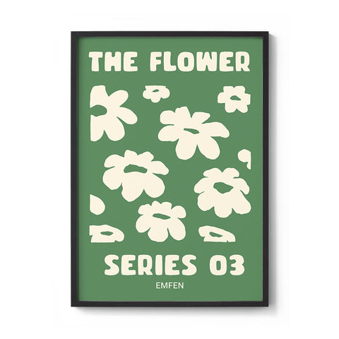 Flower Series 3 - Moss Green Background - We Sell Prints