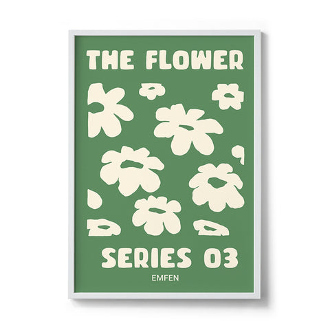 Flower Series 3 - Moss Green Background - We Sell Prints