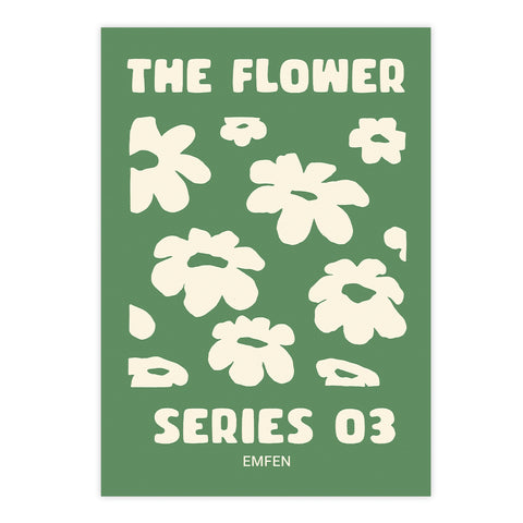 Flower Series 3 - Moss Green Background - We Sell Prints