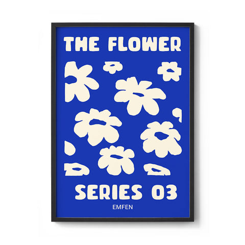 Flower Series 03 Electric Blue - Blue Background - We Sell Prints