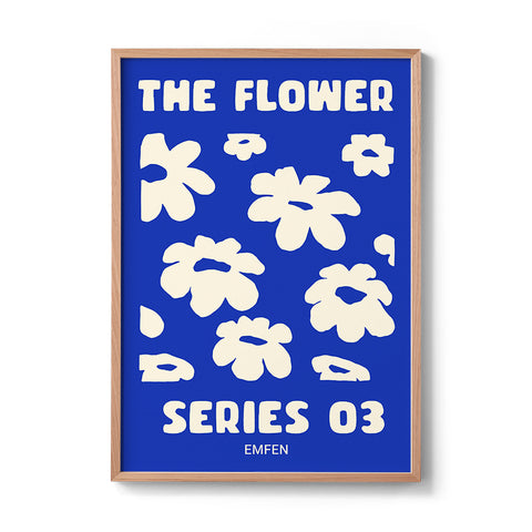 Flower Series 03 Electric Blue - Blue Background - We Sell Prints